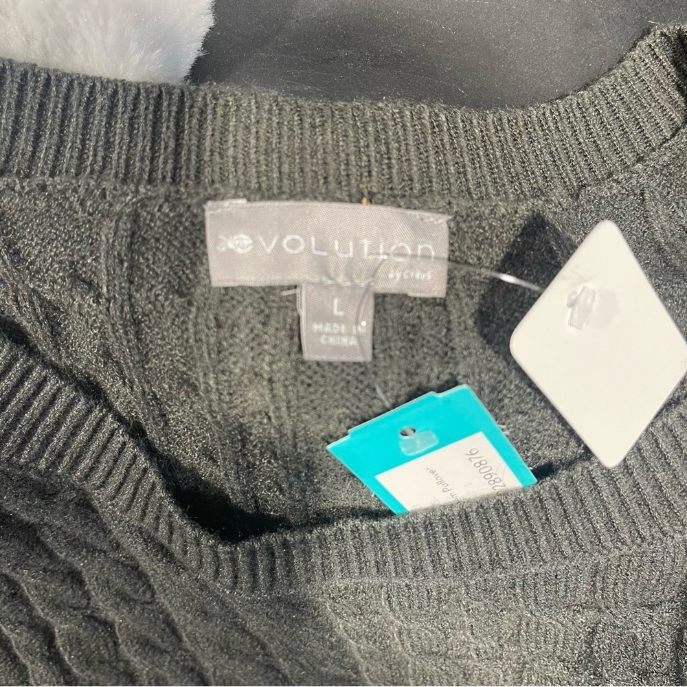 Evolution by cryus Cable Knit Sweater Womens large NWT - Picture 6 of 6